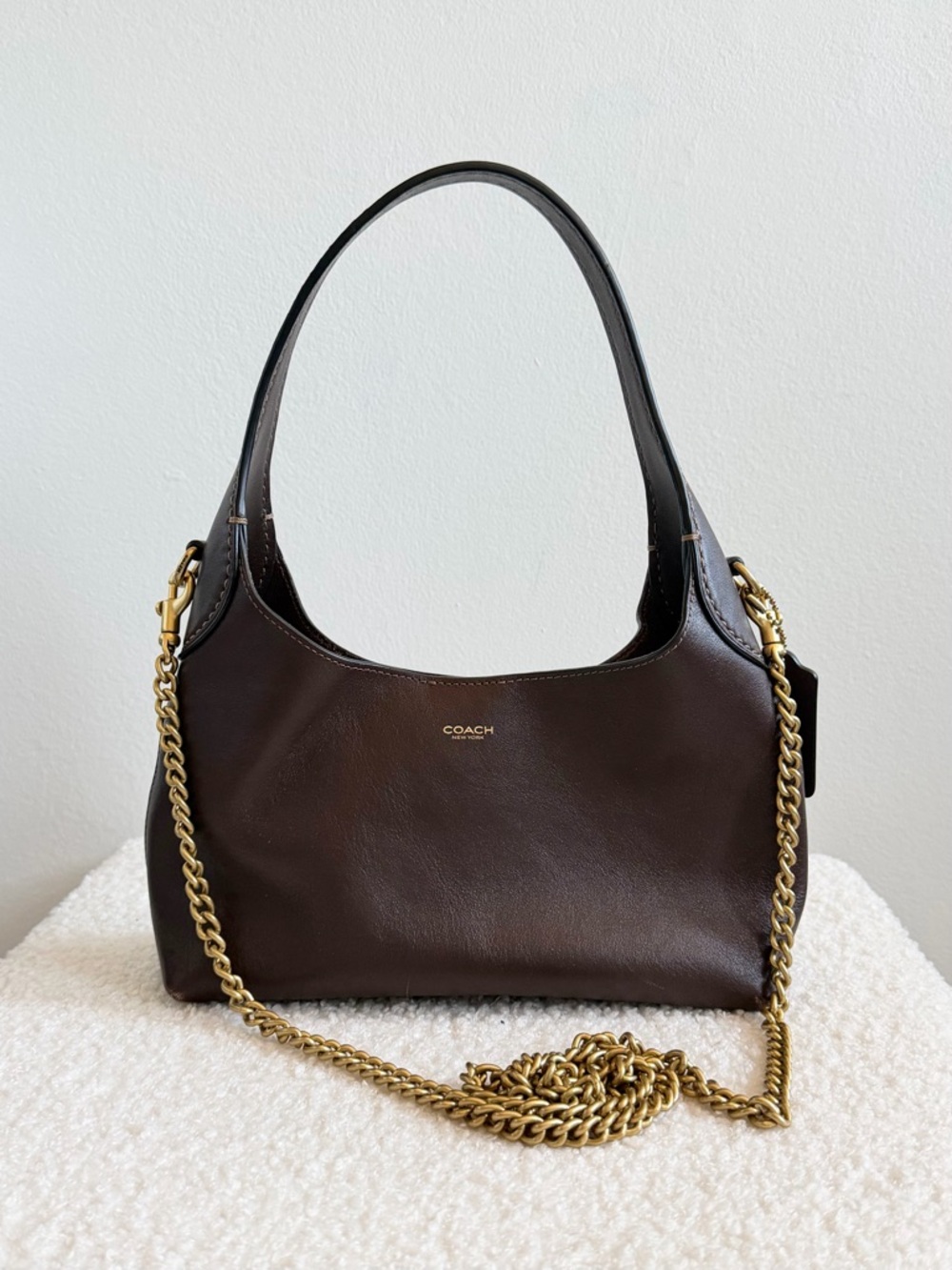 Coach Brooklyn Shoulder Bag 23 Maple Brown Gold Hardware